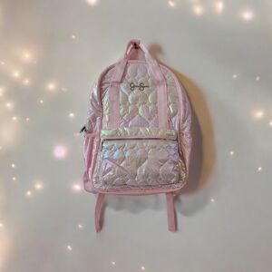 Jessica Simpson quilted metallic pink backpack. Large front pocket.